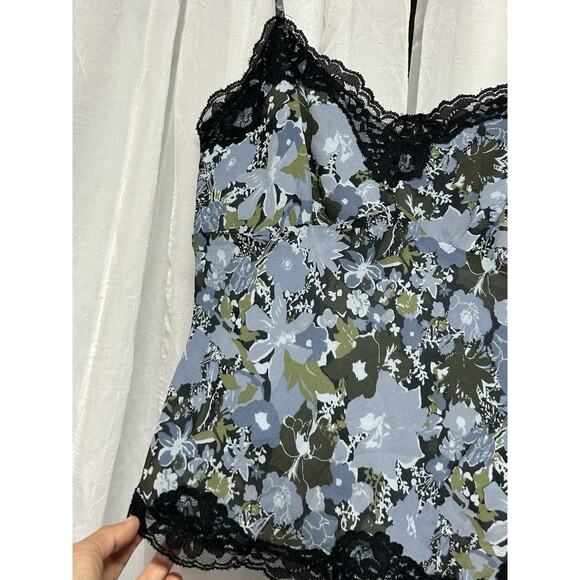 VTG 90s Silk Floral Lace Cami Tank Top Y2K Coquette Cottagecore Romantic Grunge - Picture 3 of 10